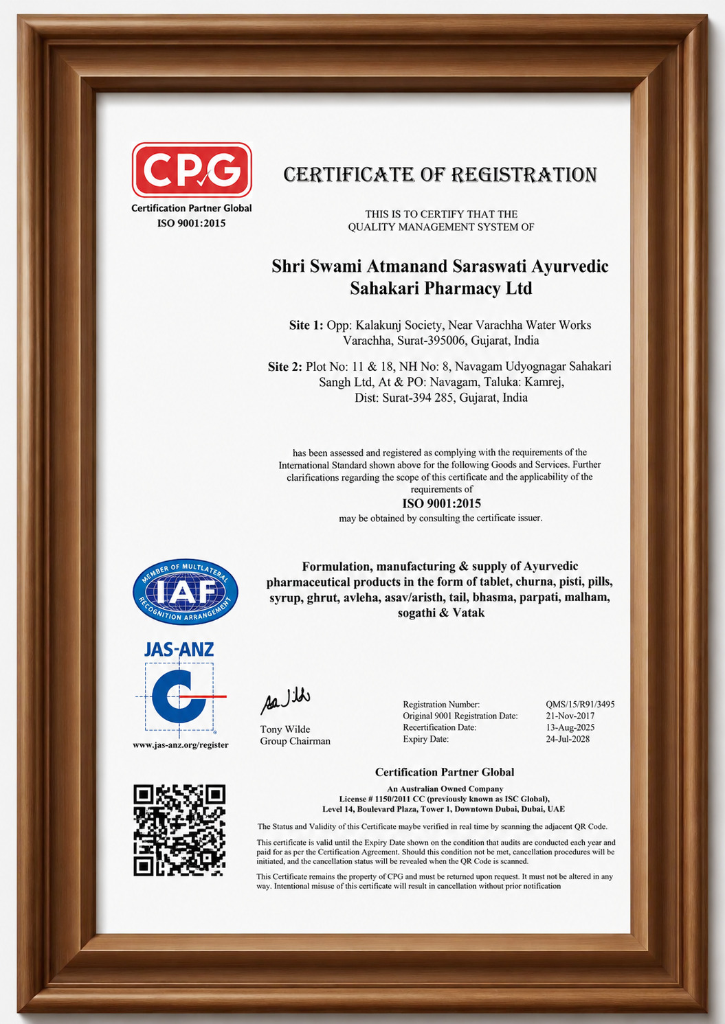 ASFA Certifications